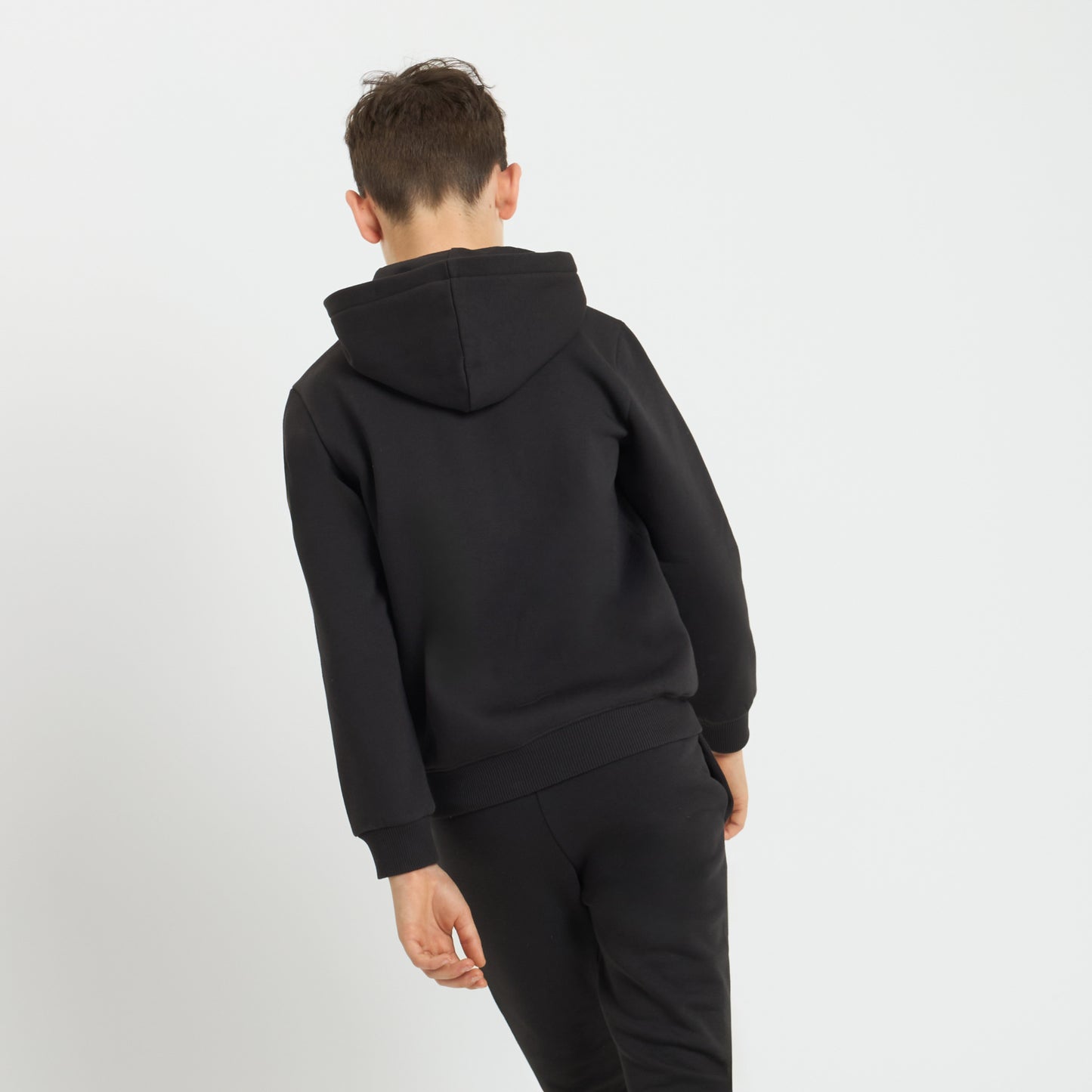 FELPA NERA CON CAPPUCCIO MILAN ESSENTIAL BAMBINO