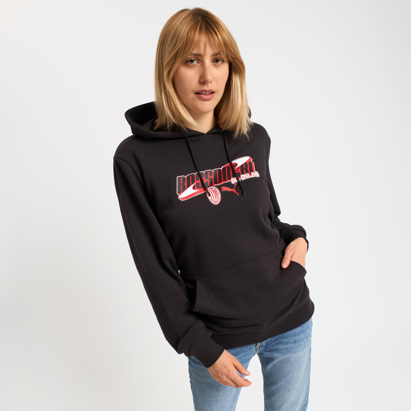 FELPA NERA CON GRAFICA ROSSONERI MILAN CULTURE