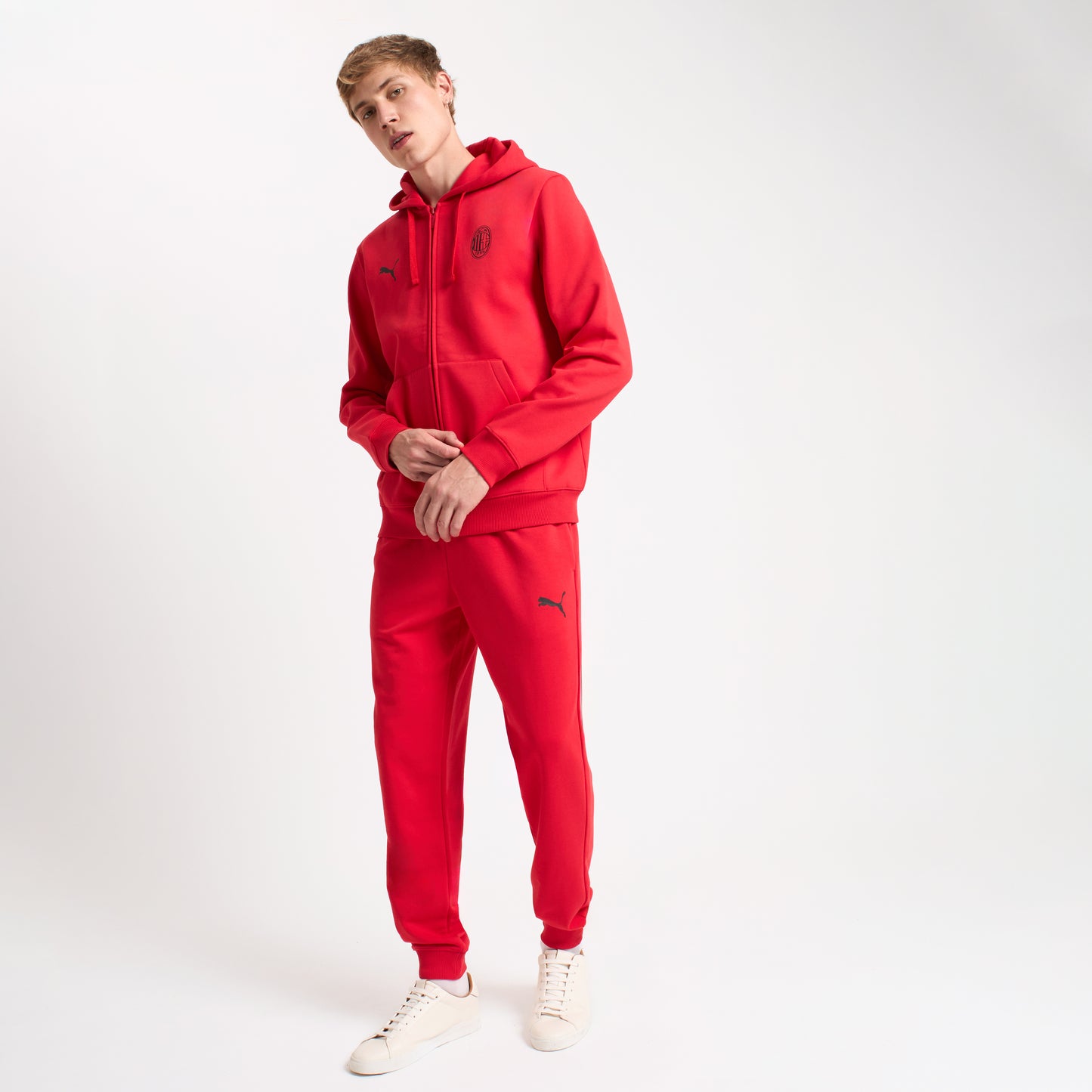 FELPA CON ZIP ROSSA MILAN ESSENTIAL