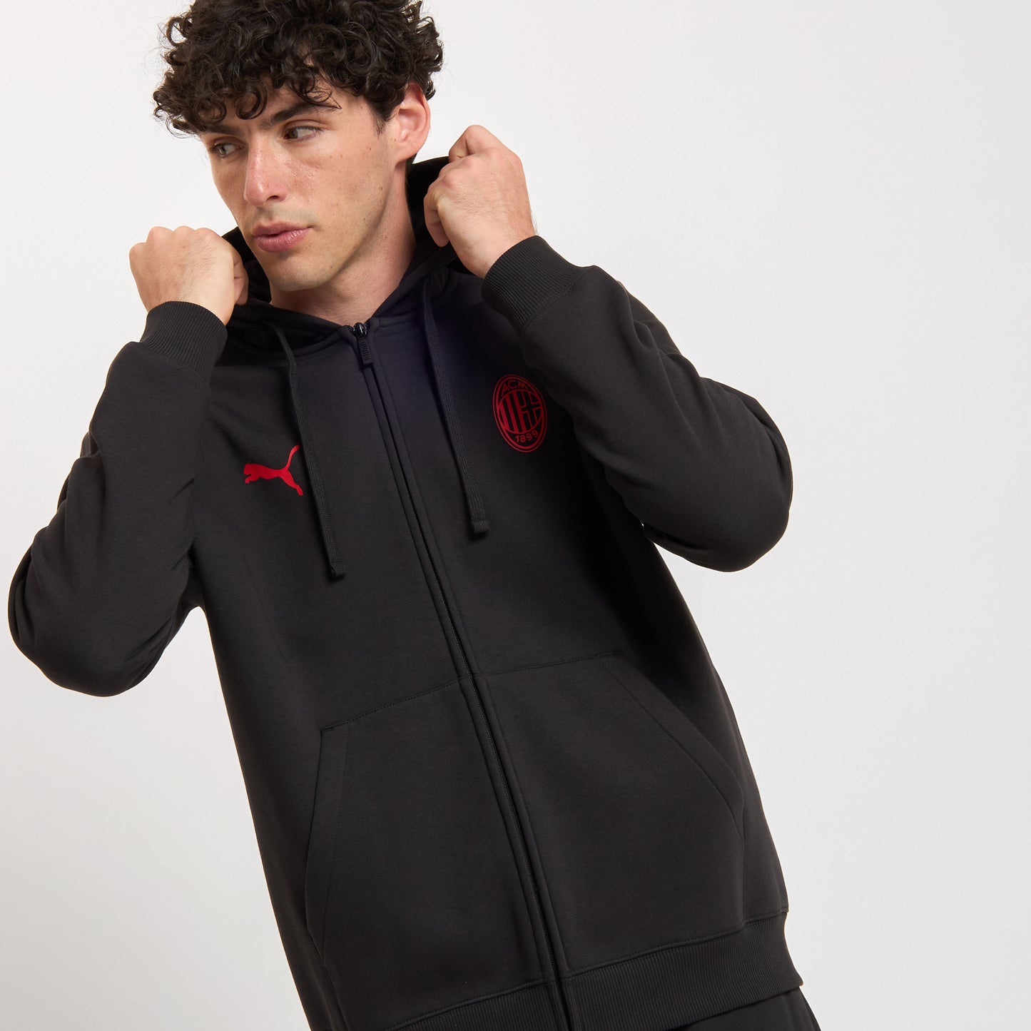 FELPA CON ZIP NERA MILAN ESSENTIAL