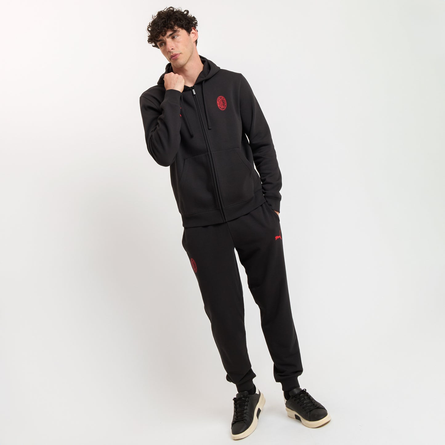 FELPA CON ZIP NERA MILAN ESSENTIAL