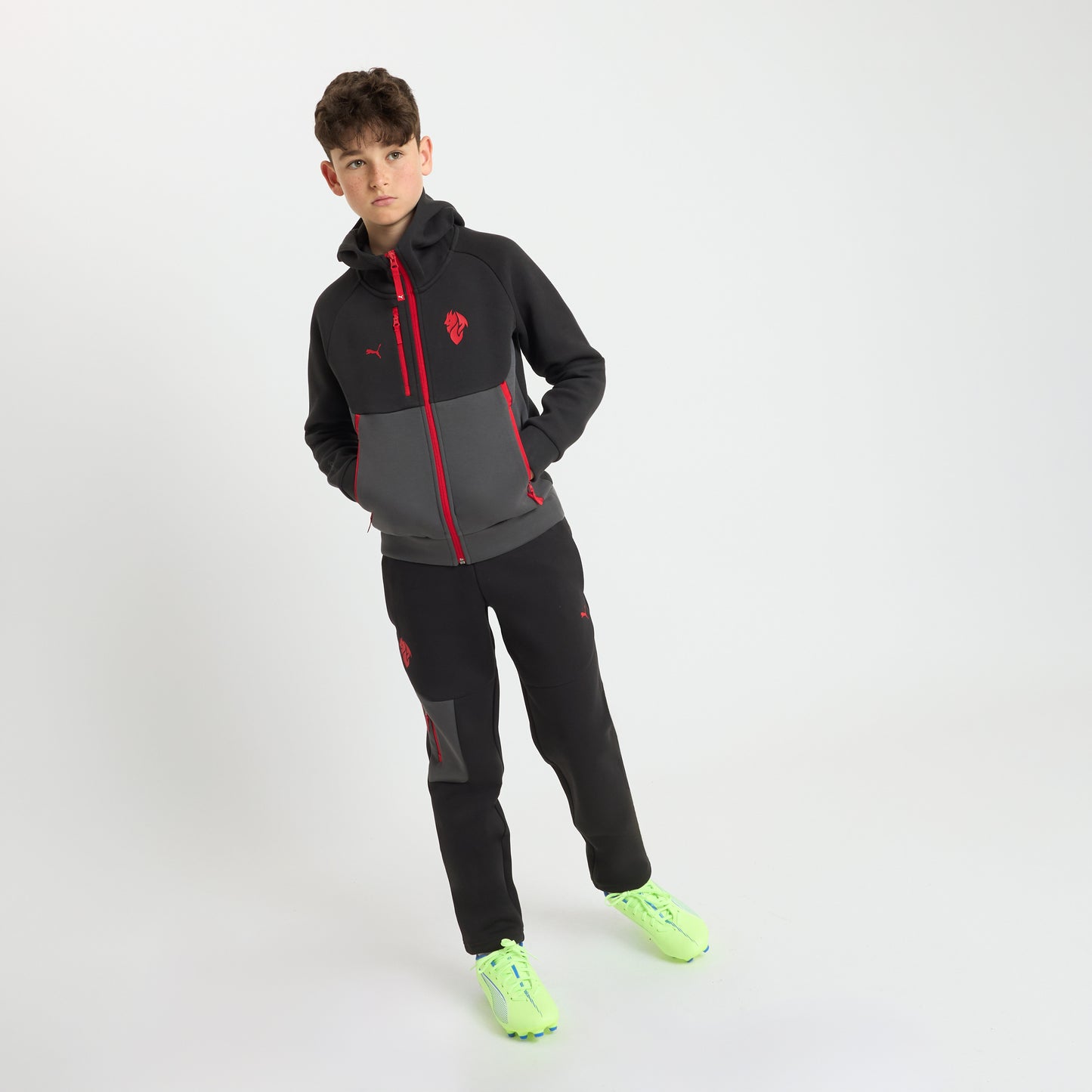 MILAN PUMATECH 2025/26 KIDS' BLACK PANTS WITH POCKETS