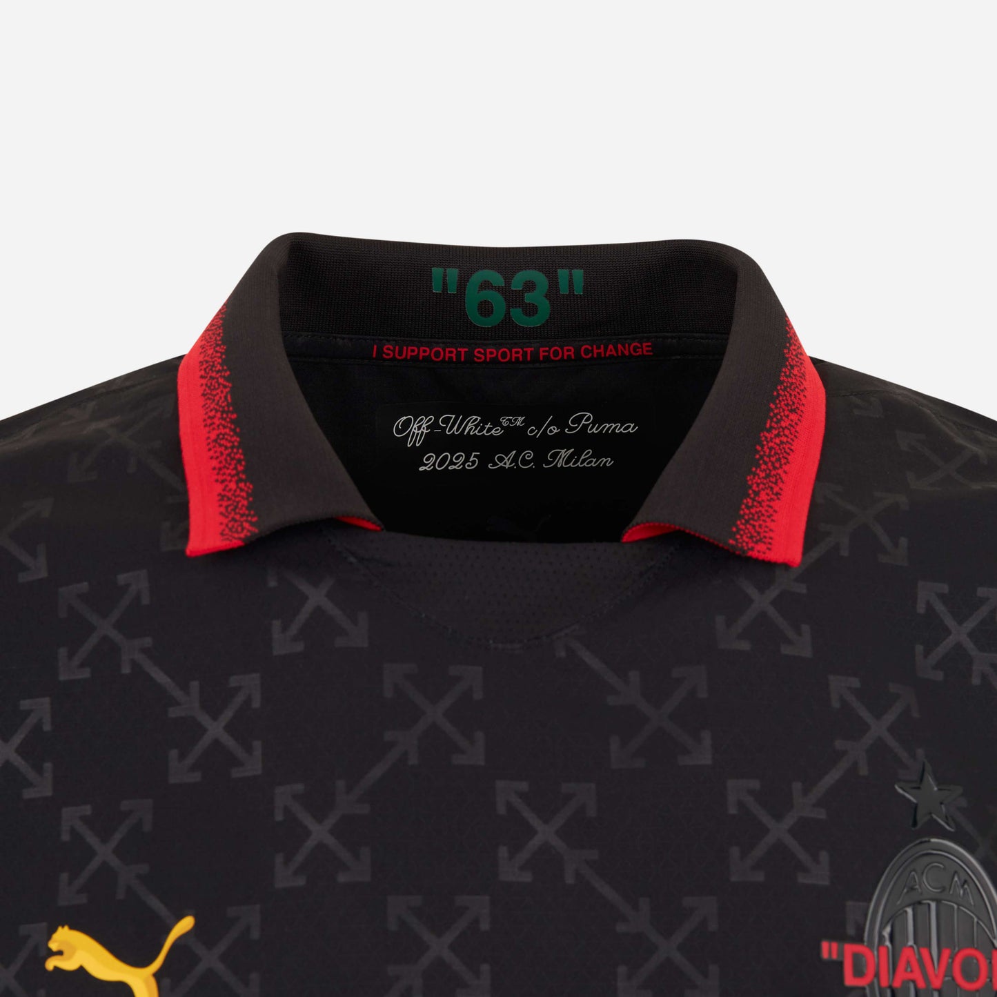 "DREAMERS" 63  MAGLIA AUTHENTIC NERA PUMA X AC MILAN X OFF-WHITE™ 2024/25