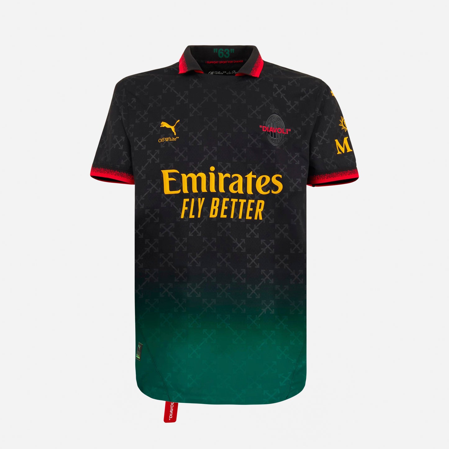 "DIAVOLI" 63 MAGLIA AUTHENTIC NERA PUMA X AC MILAN X OFF-WHITE™ 2024/25 FIRMATA
