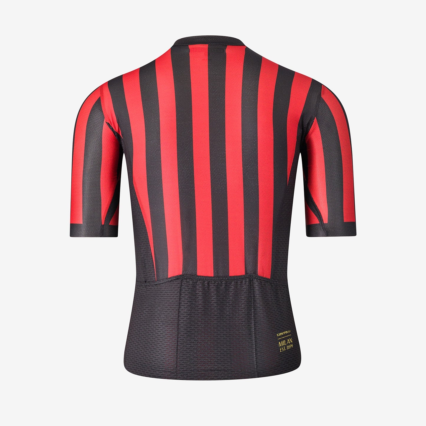 CASTELLI X AC MILAN RED AND BLACK STRIPED CYCLING JERSEY