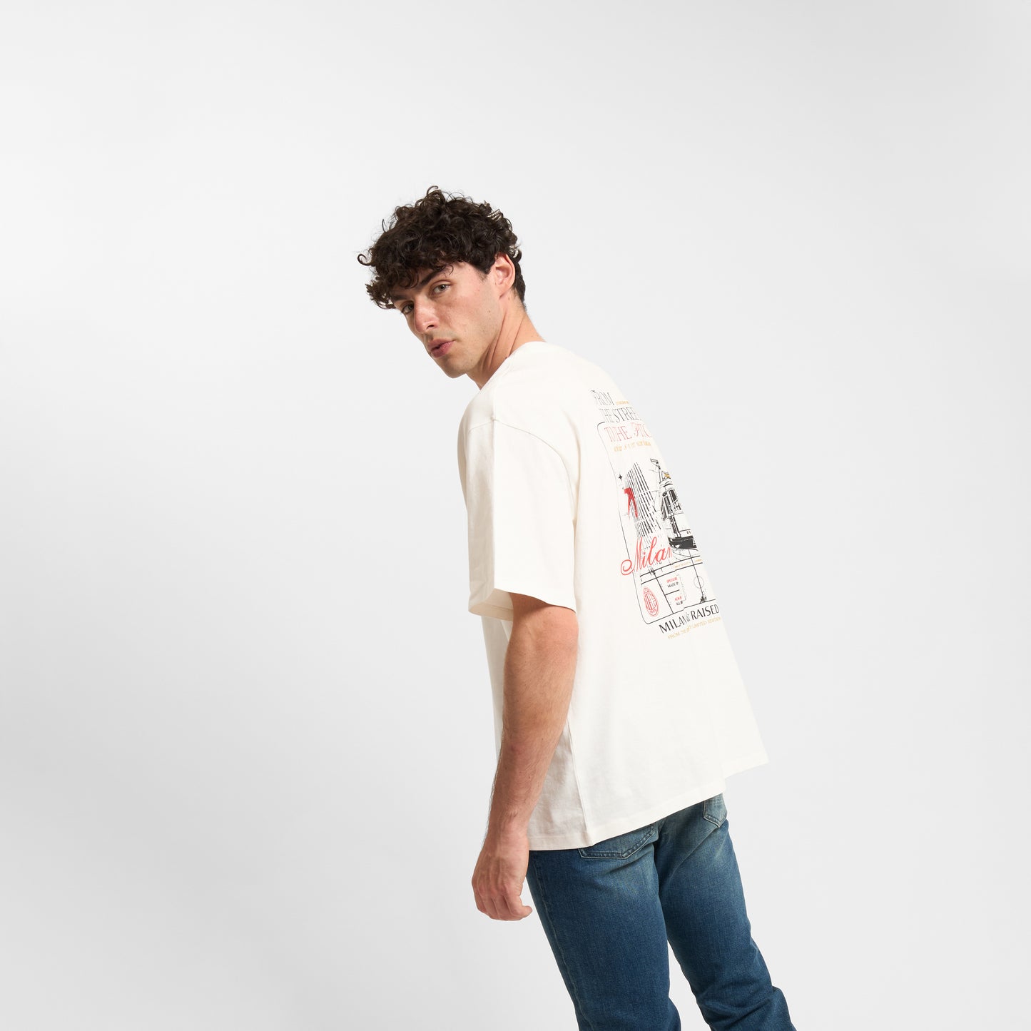 T-SHIRT MILAN CON STAMPA SUL RETRO CITY COLLECTION