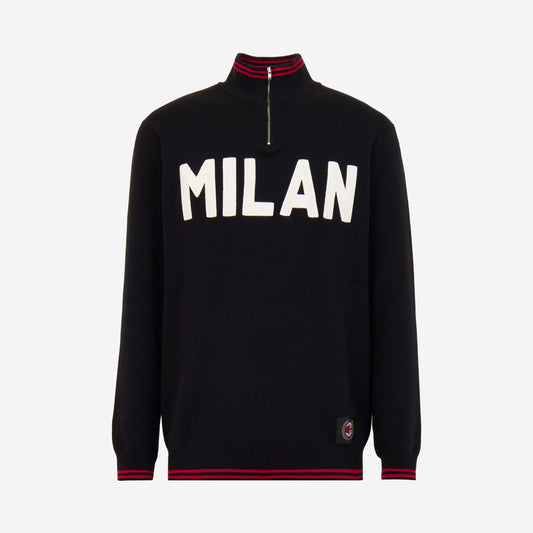 AC MILAN 60S HALF-ZIP SWEATER