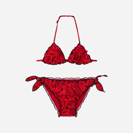 COSTUME BAMBINA BIKINI AC MILAN X MC2 SAINT BARTH CON FANTASIA BANDANA