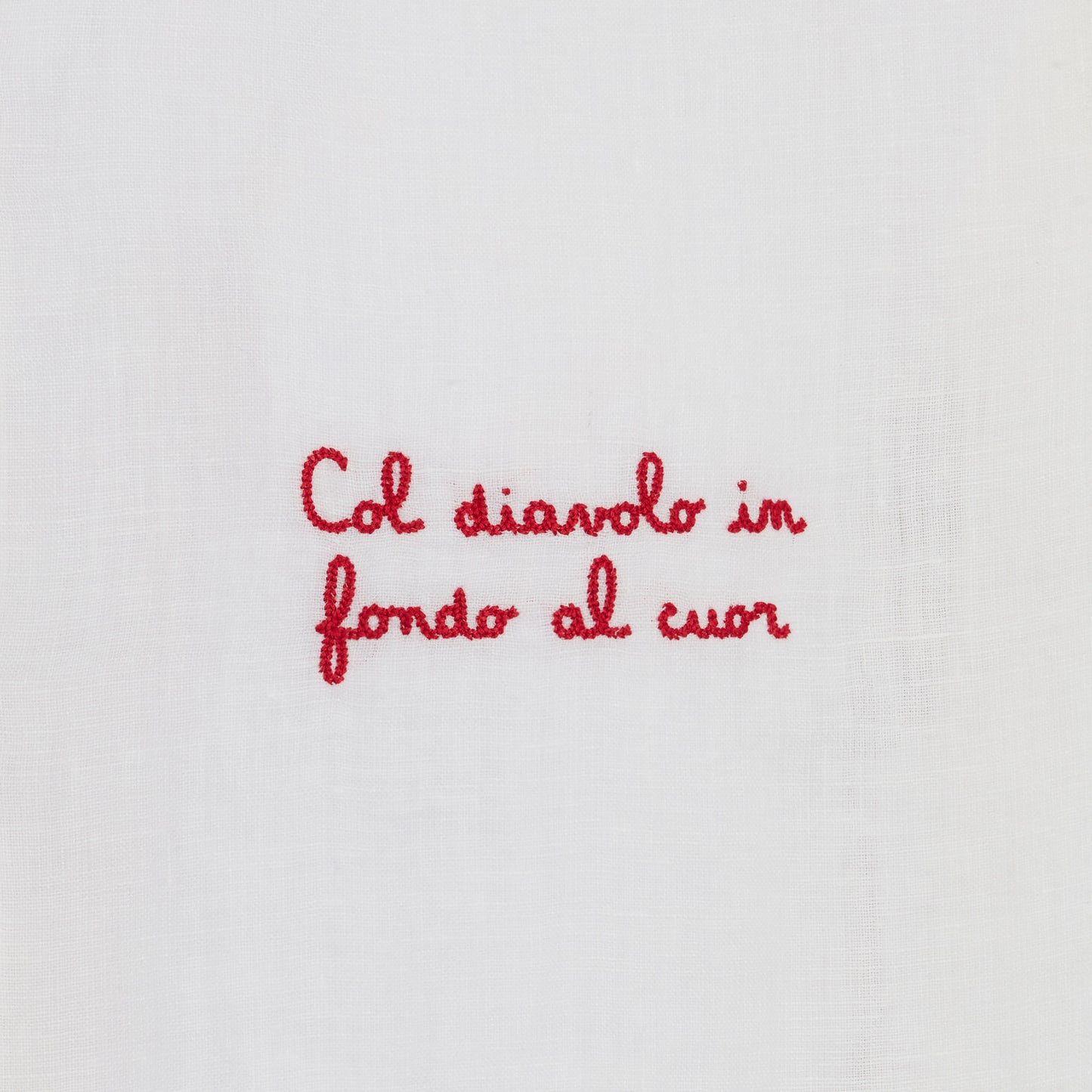 CAMICIA "COL DIAVOLO IN FONDO AL CUOR" DI LINO BIANCA AC MILAN X MC2 SAINT BARTH