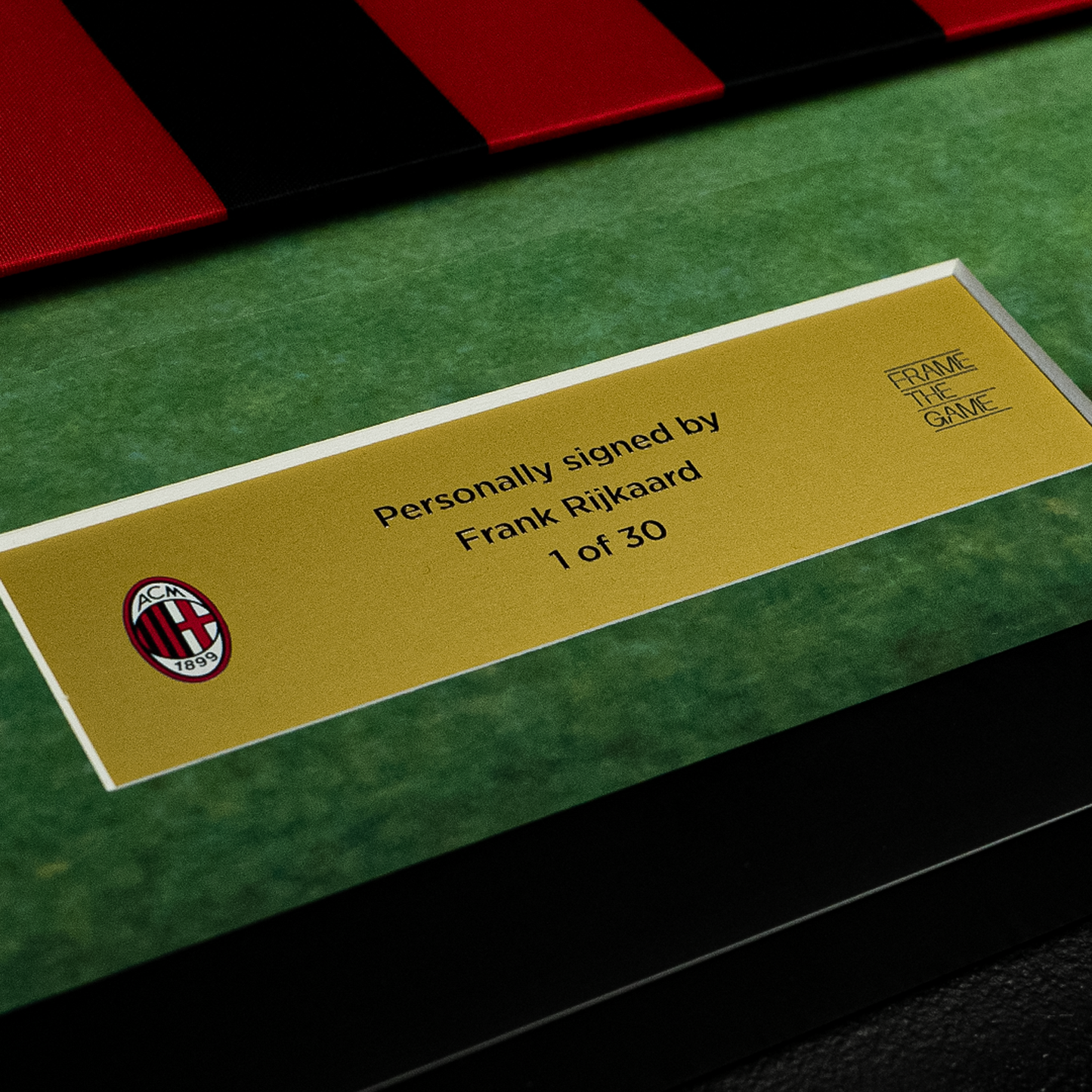 RIJKAARD AC MILAN SIGNED AND FRAMED HOME JERSEY 1988/89