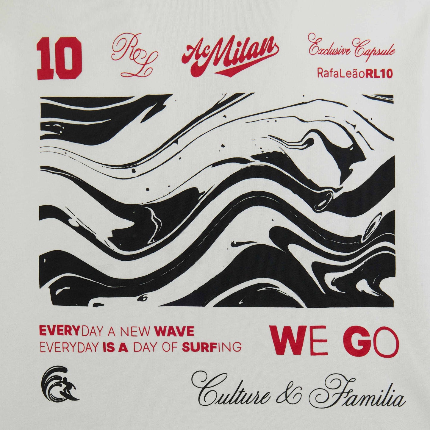ACM x RL10 - FELPA GIROCOLLO BIANCA CON STAMPA SUL RETRO
