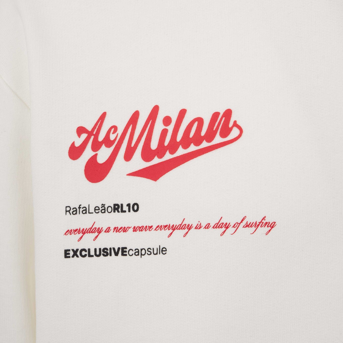 ACM x RL10 - FELPA GIROCOLLO BIANCA CON STAMPA SUL RETRO