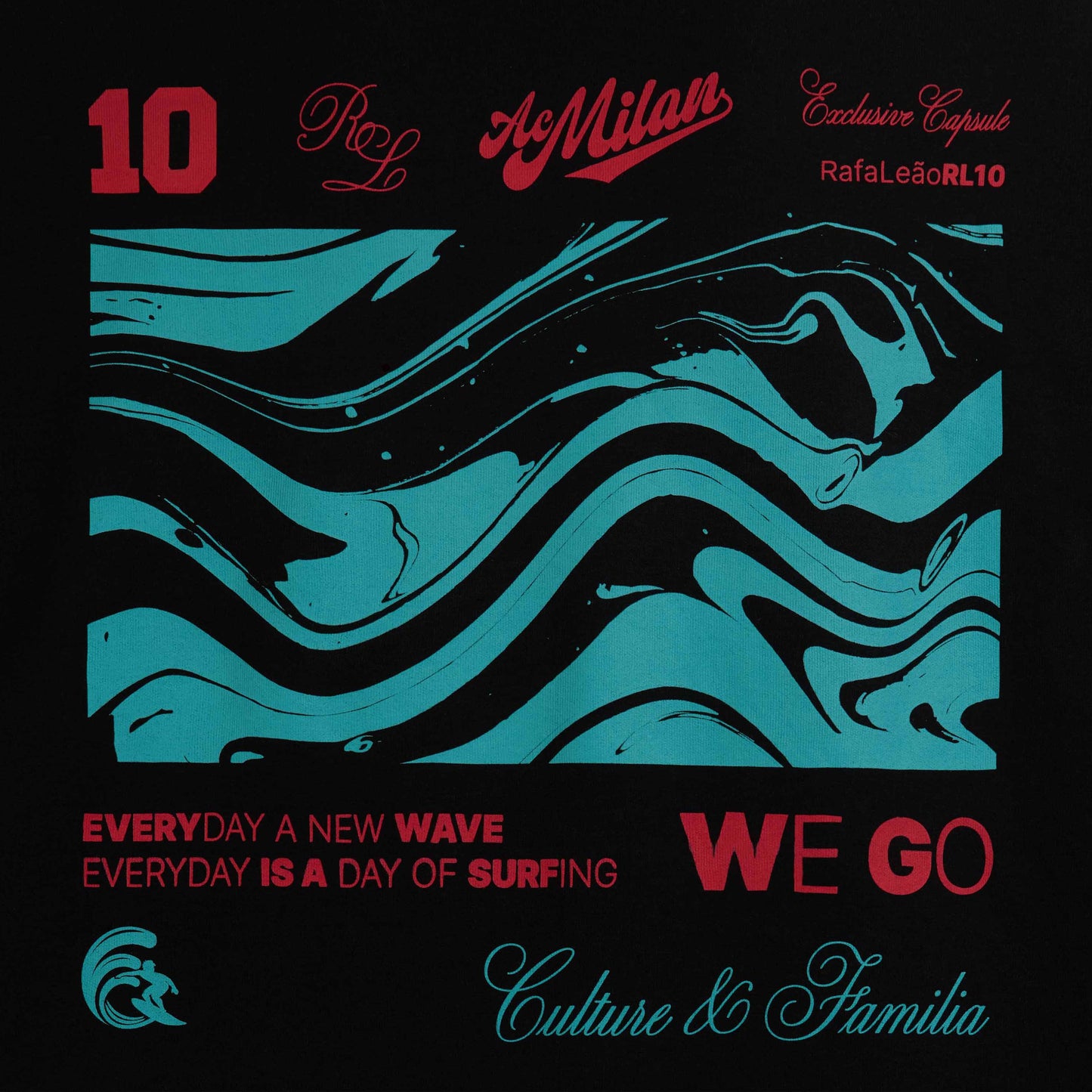 ACM x RL10 - FELPA NERA CON STAMPA SUL RETRO