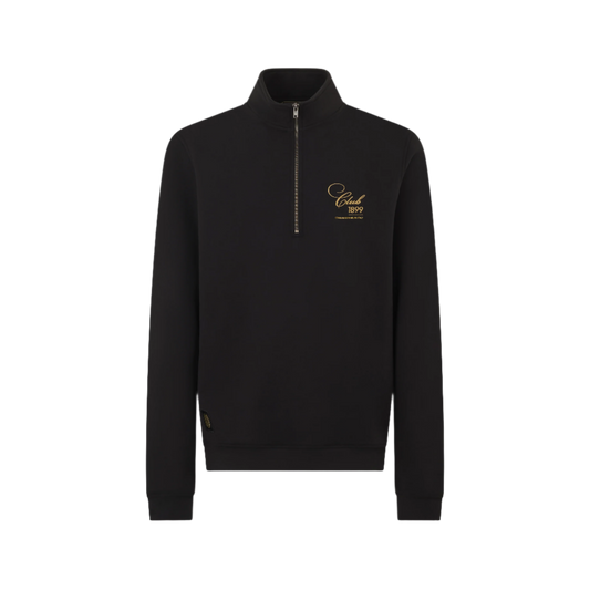 AC MILAN BLACK SWEATSHIRT 1/4 ZIP - CLUB 1899