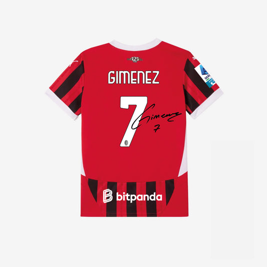 MILAN HOME 2024/25 KIDS’ JERSEY SIGNED BY GIMENEZ