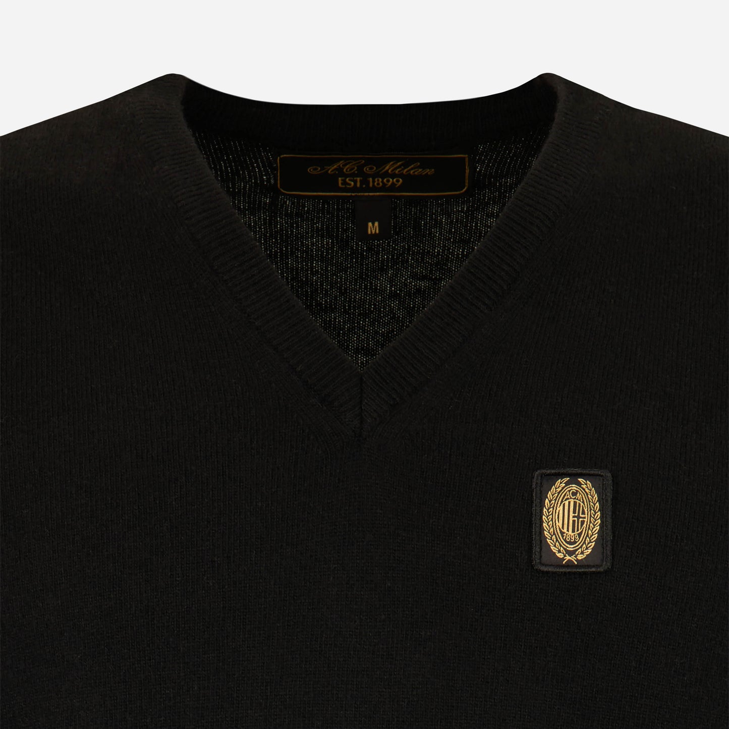 AC MILAN CASHMERE BLEND V NECK GOLD ESSENTIAL COLLECTION