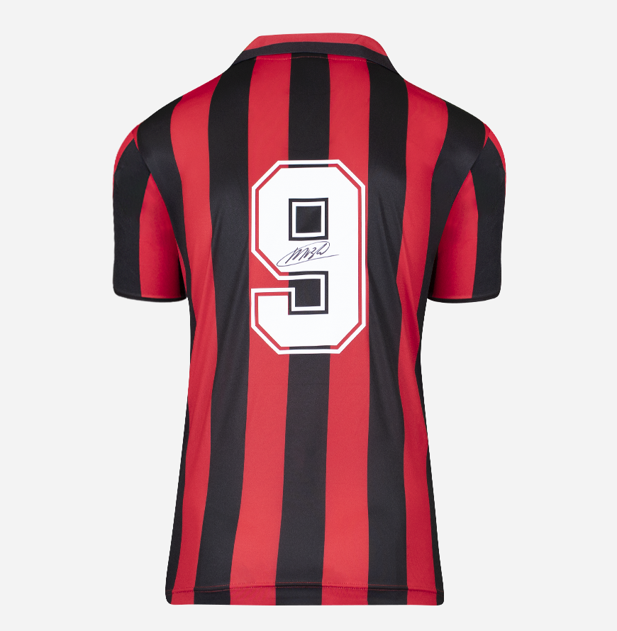 Marco Van Basten AC Milan Back Signed and Framed Home Shirt 1988