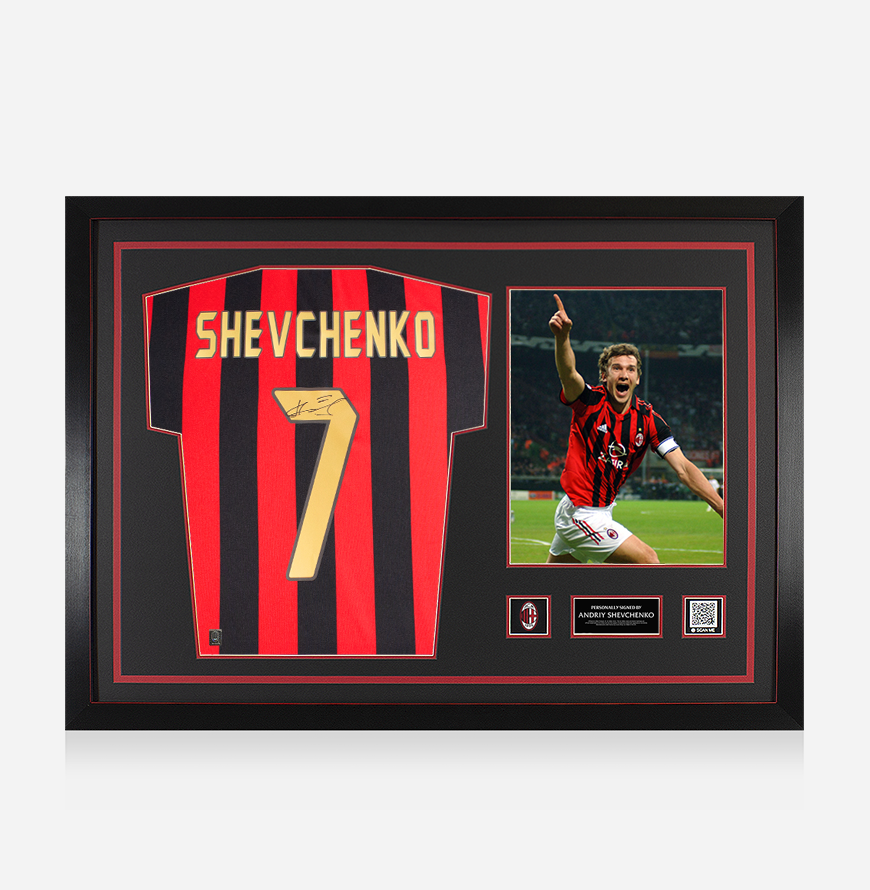 Shevchenko AC Milan Back Signed and Framed Gold Home Shirt 