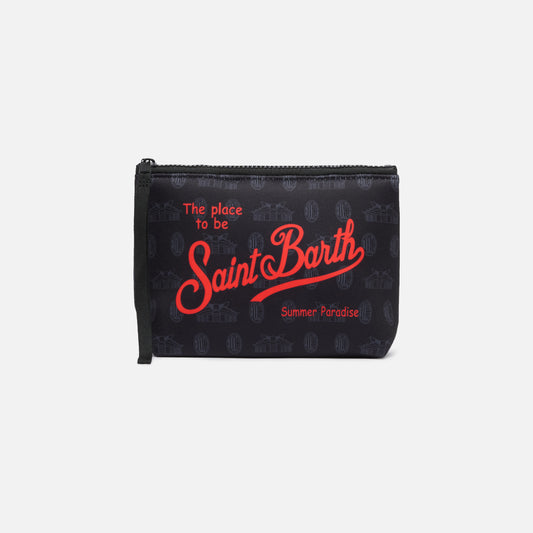 MC2 SAINT BARTH X AC MILAN BLACK POUCH