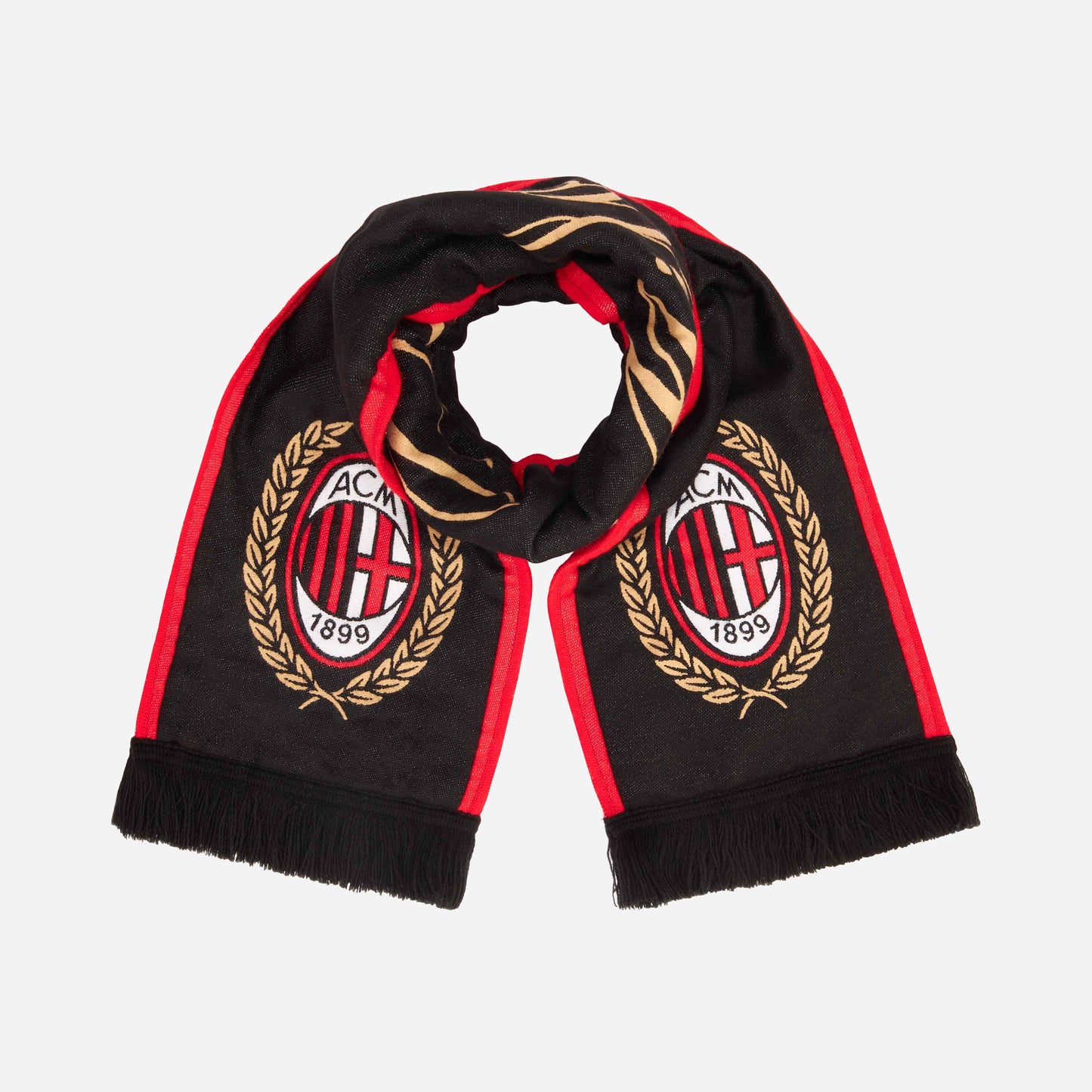 SCIARPA DOUBLE FACE MILAN CON LOGO E DETTAGLI IN ORO