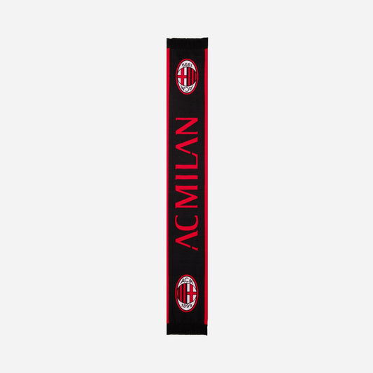 SCIARPA MILAN CON LOGO E SCRITTA