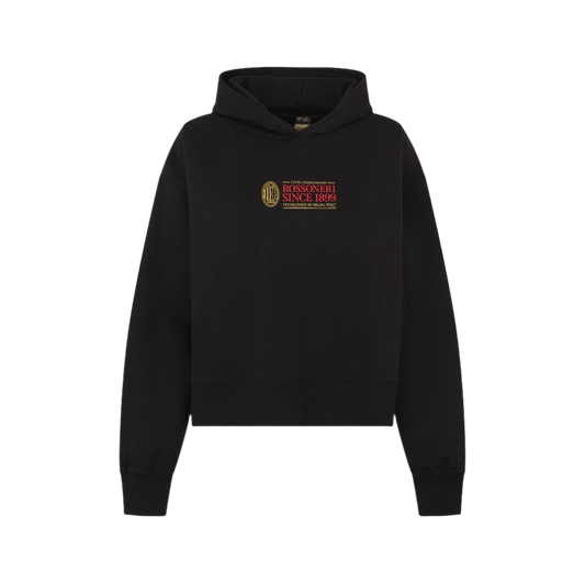 FELPA NERA CROP - ROSSONERI SINCE 1899