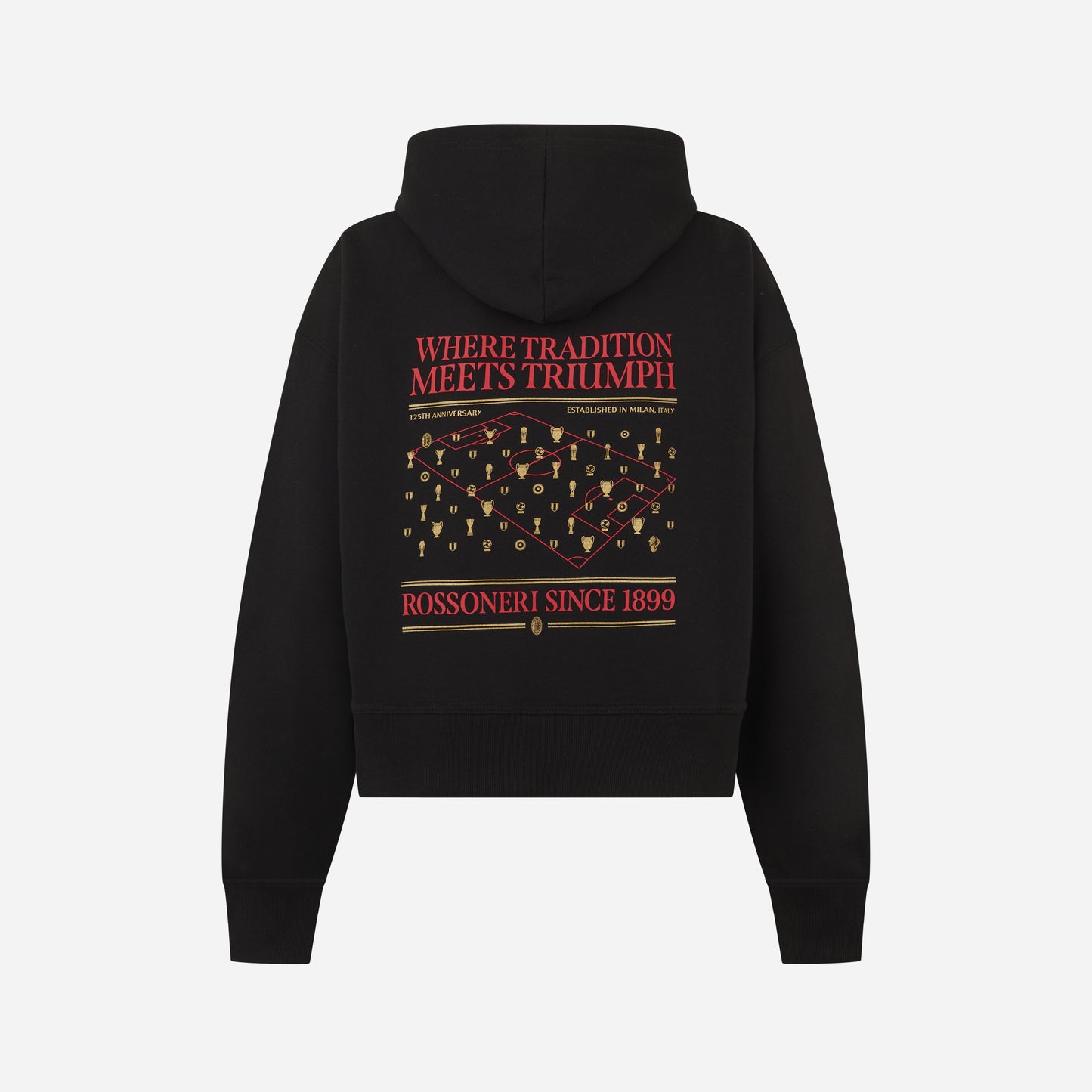 FELPA NERA CROP - ROSSONERI SINCE 1899