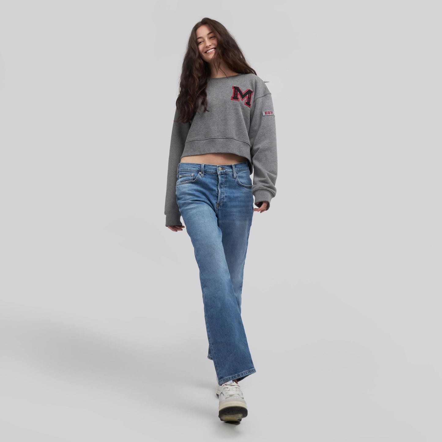 FELPA CROP TOP DONNA COLLEGE COLLECTION