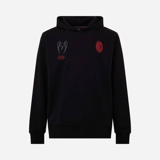 FELPA CON CAPPUCCIO MILAN CON STAMPA CHAMPIONS