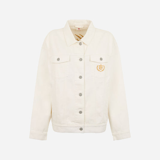 GIACCA DI JEANS MILAN BIANCA DONNA CON RICAMO