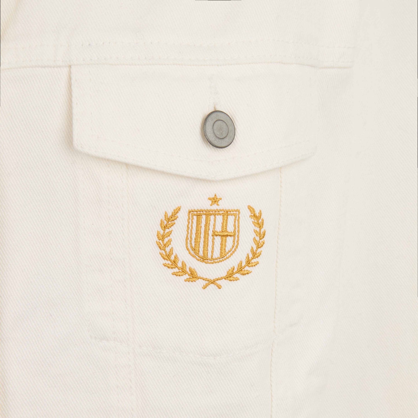 GIACCA DI JEANS MILAN BIANCA DONNA CON RICAMO