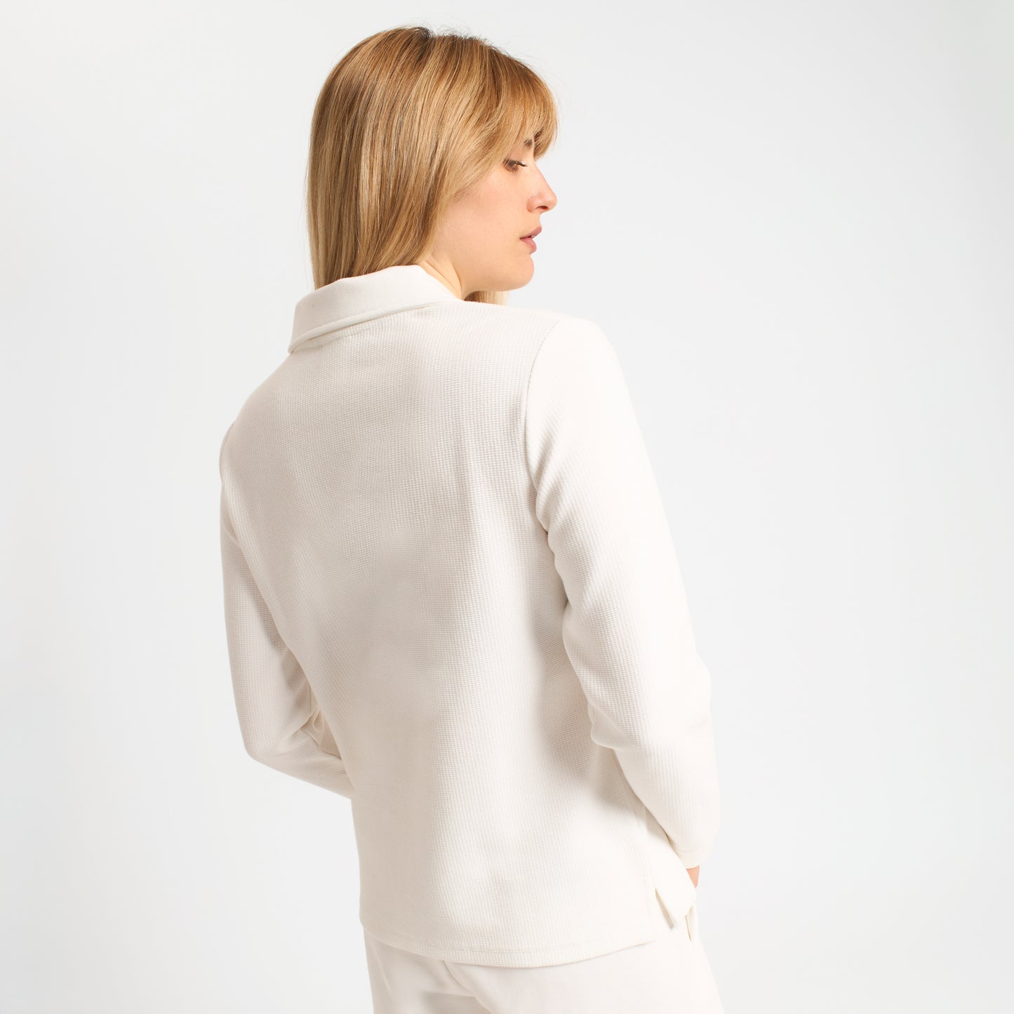 AC MILAN WOMEN'S WHITE LONG SLEEVE POLO WITH EMBROIDERY