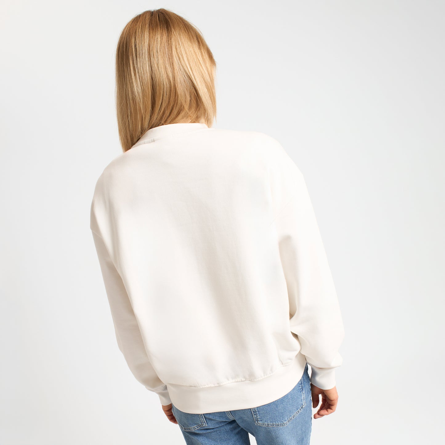 AC MILAN WOMEN'S WHITE SWEATSHIRT WITH EMBROIDERY