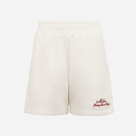 AC MILAN WOMEN'S WHITE SHORTS WITH EMBROIDERY