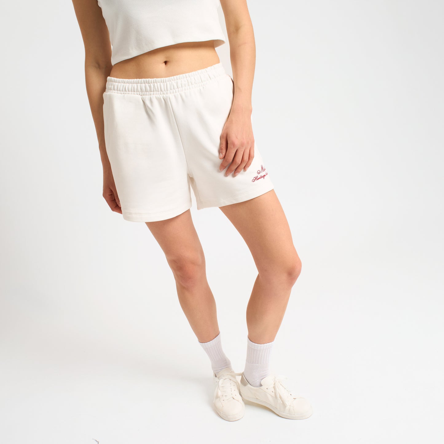 AC MILAN WOMEN'S WHITE SHORTS WITH EMBROIDERY