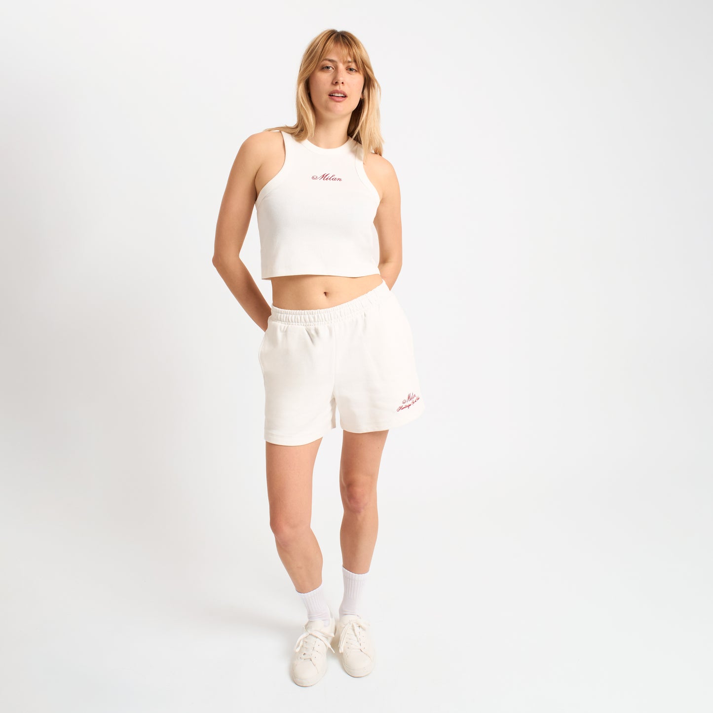 CROP TOP MILAN BIANCO DONNA CON RICAMO